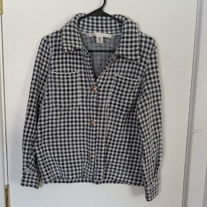 Max Studio Black and White Checkered Cardigan